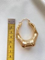 Köşeli Oval Küpe - Görsel 6